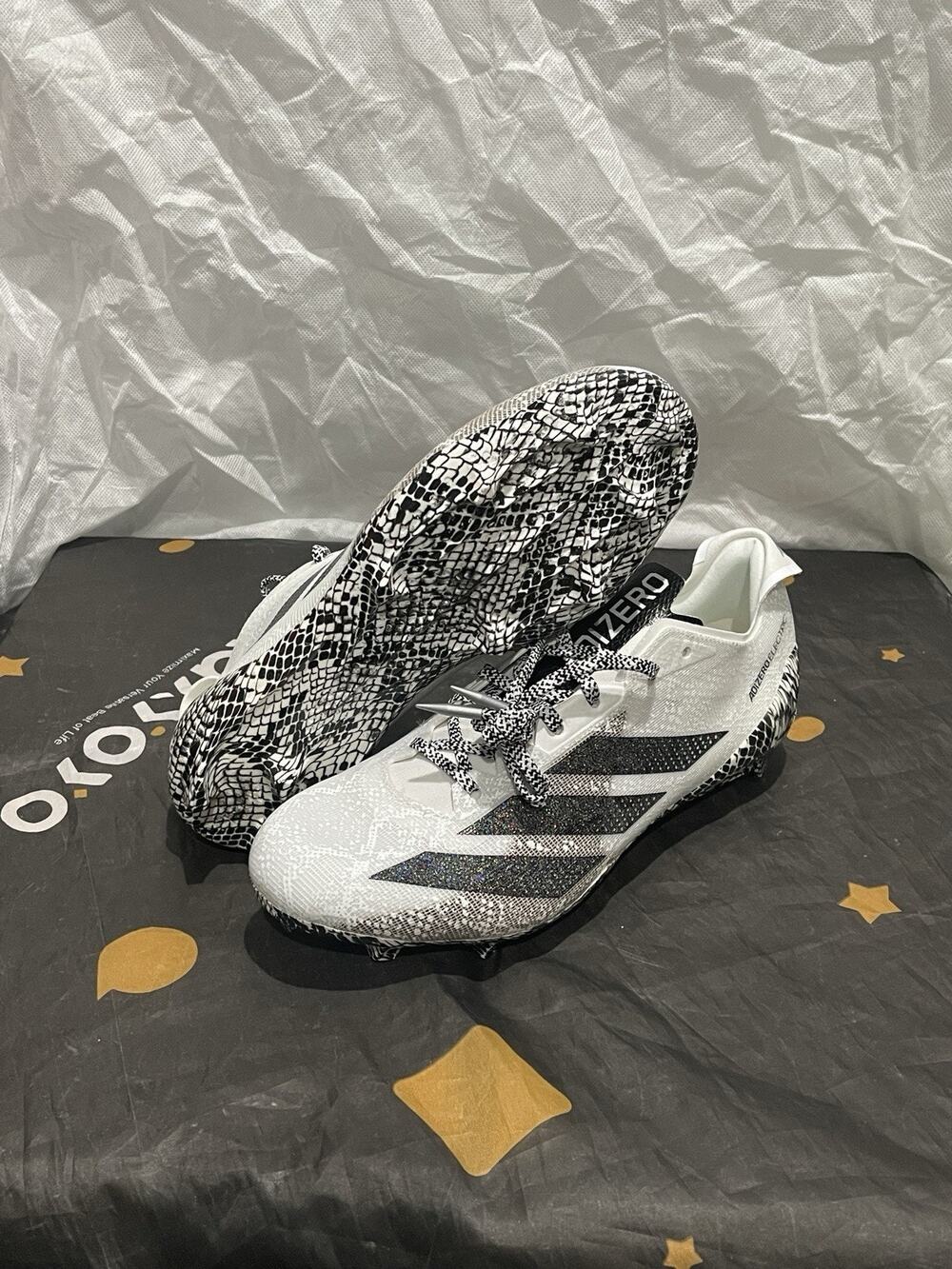 New Men’s 11 Adidas Adizero Electric 2 Football Cleats White Black IE8867